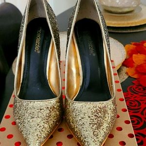 Gold Glitter Heels